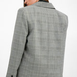 ASOS DESIGN Exaggerated Shoulder Boxy Blazer In Mono Check