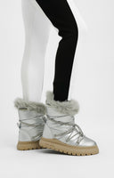 Steve Madden Ice-Storm Snow Boot With Embellished Lace In Silver
