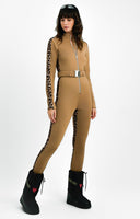 Threadbare Tall Ski Belted Jumpsuit With Leopard Contrast