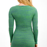 Nobody's Child Space Dye Knitted Midi Dress In Green