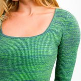 Nobody's Child Space Dye Knitted Midi Dress In Green
