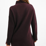 Whistles High Neck Knitted Dress In Burgundy