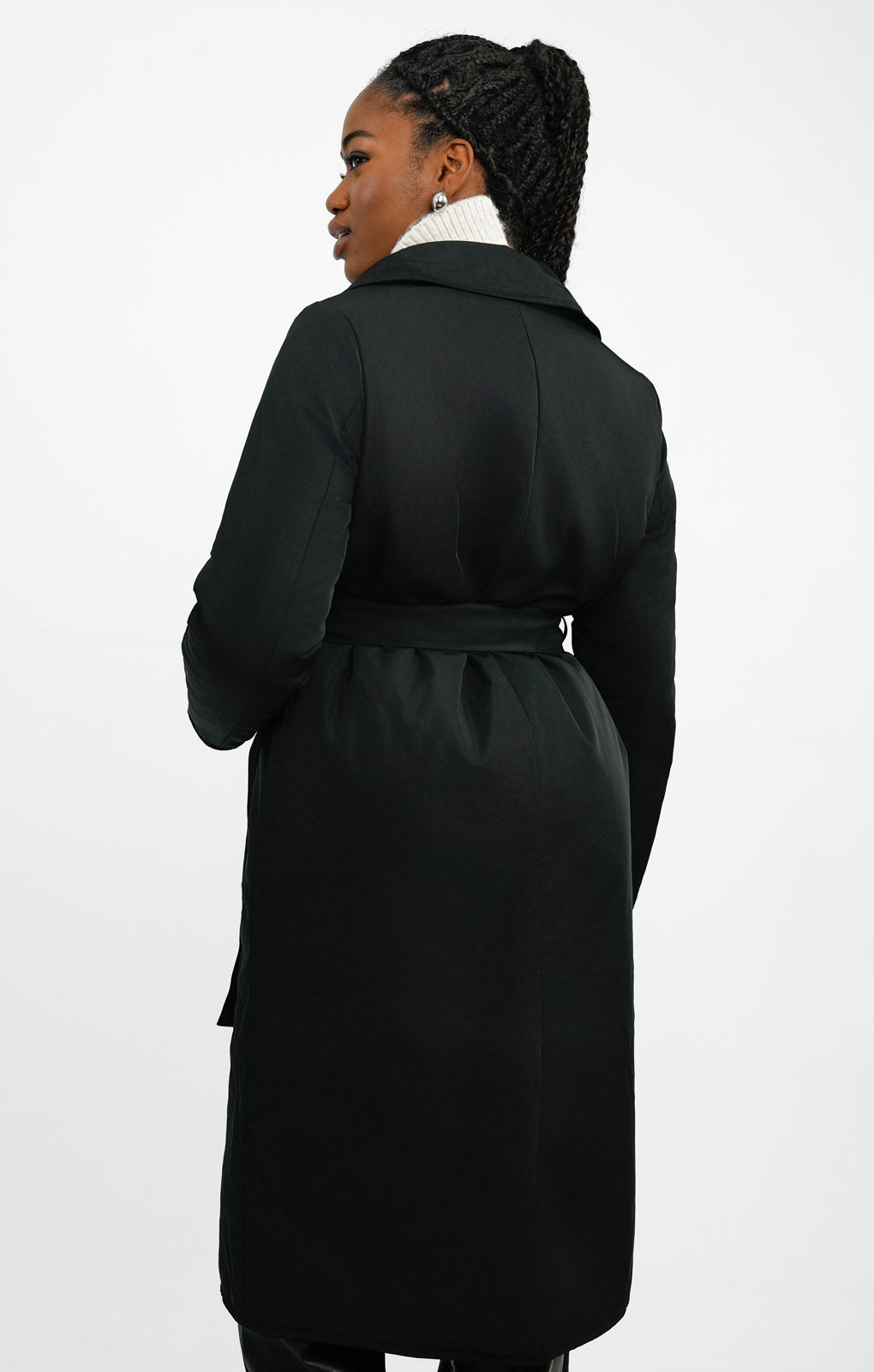 Whistles Padded Mac Coat In Black