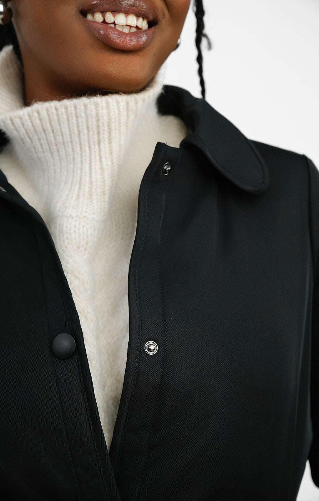 Whistles Padded Mac Coat In Black