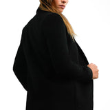 Helene Berman Classic Wool Blend Coat In Black