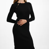 Nobody's Child Cut-Out Knitted Midi Dress In Black
