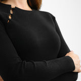 Nobody's Child Cut-Out Knitted Midi Dress In Black