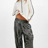 Mono Colour Block Merino Wool And Cotton Blend Sweater In Off-White