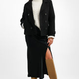 Pimkie Wool Look Double Breasted Jacket In Black