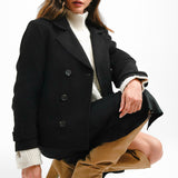 Pimkie Wool Look Double Breasted Jacket In Black