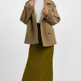 NA-KD Cropped Trench Coat In Beige