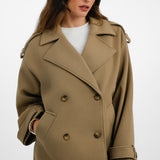 NA-KD Cropped Trench Coat In Beige