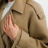 NA-KD Cropped Trench Coat In Beige