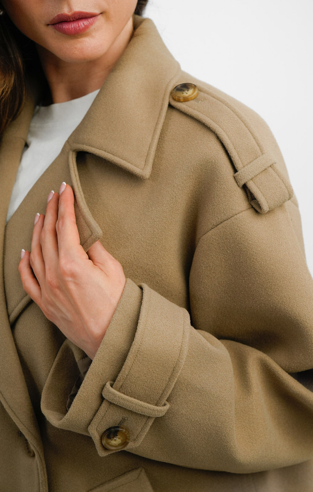 NA-KD Cropped Trench Coat In Beige