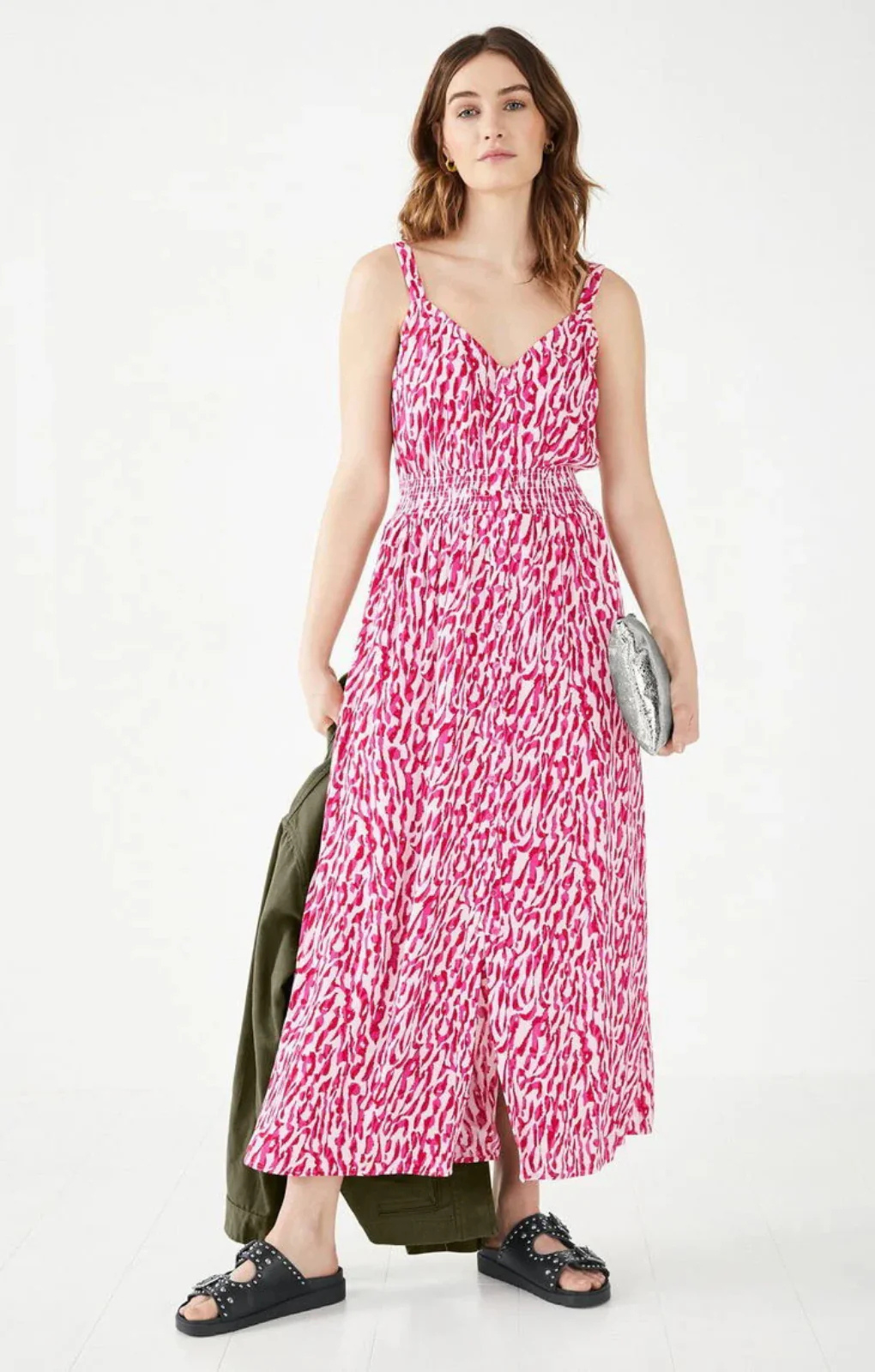 Hush Evelina Shirred Dress In Abstract Animal Print – dresses by Hush, available to rent from Hirestreet