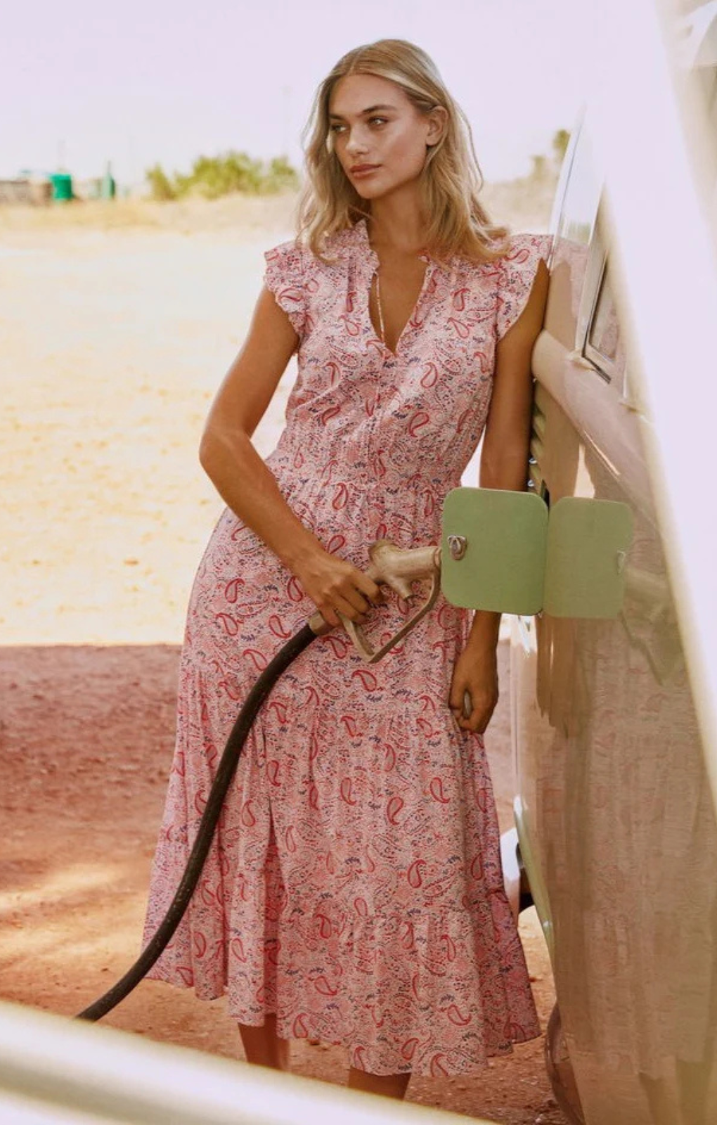 Hush Hailey Ruffle Midi Dress In Soft Paisley Multi – dresses by Hush, available to rent from Hirestreet