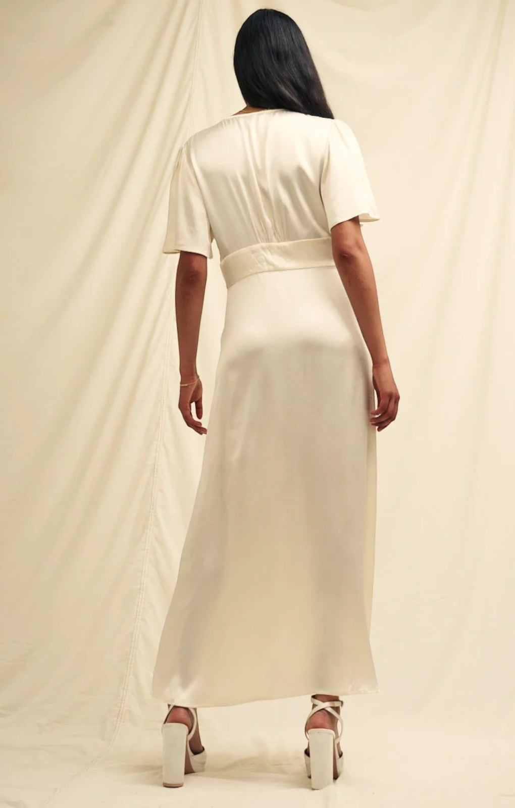 Nobody's Child Ivory Satin Bridesmaids Erin Midaxi Dress