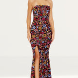 Dress The Population Janelle Maxi Dress in Black Multi Sequin