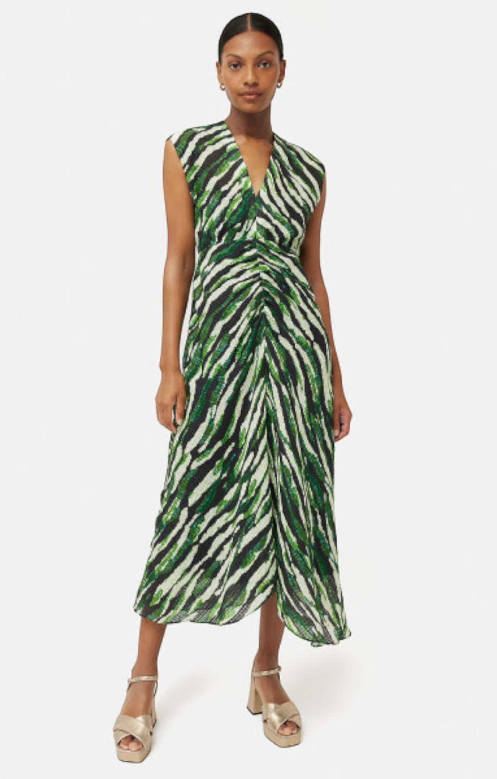 Jigsaw Abstract Zebra Ruched Dress – dresses by Jigsaw, available to rent from Hirestreet