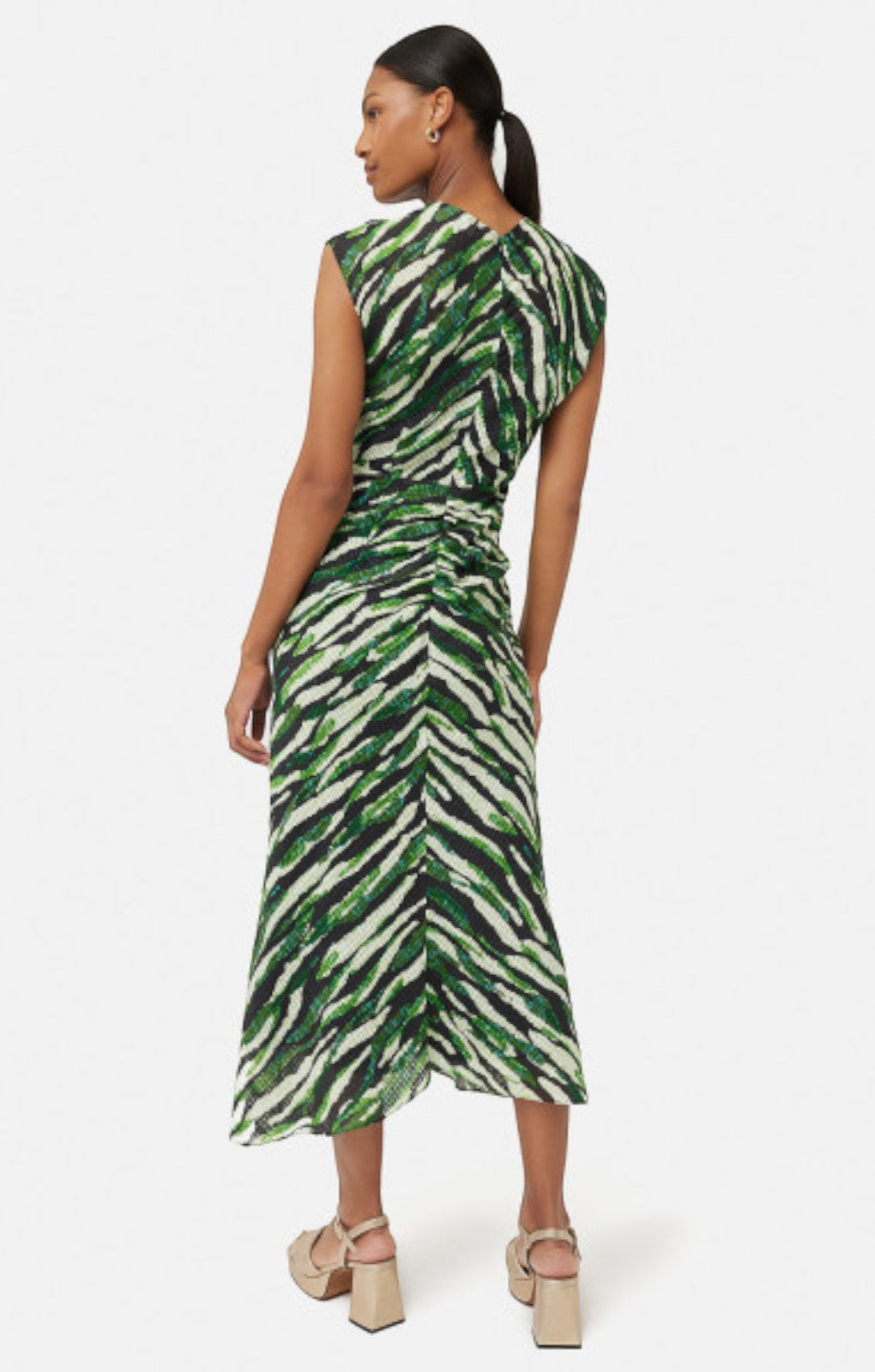 Jigsaw Abstract Zebra Ruched Dress – dresses by Jigsaw, available to rent from Hirestreet