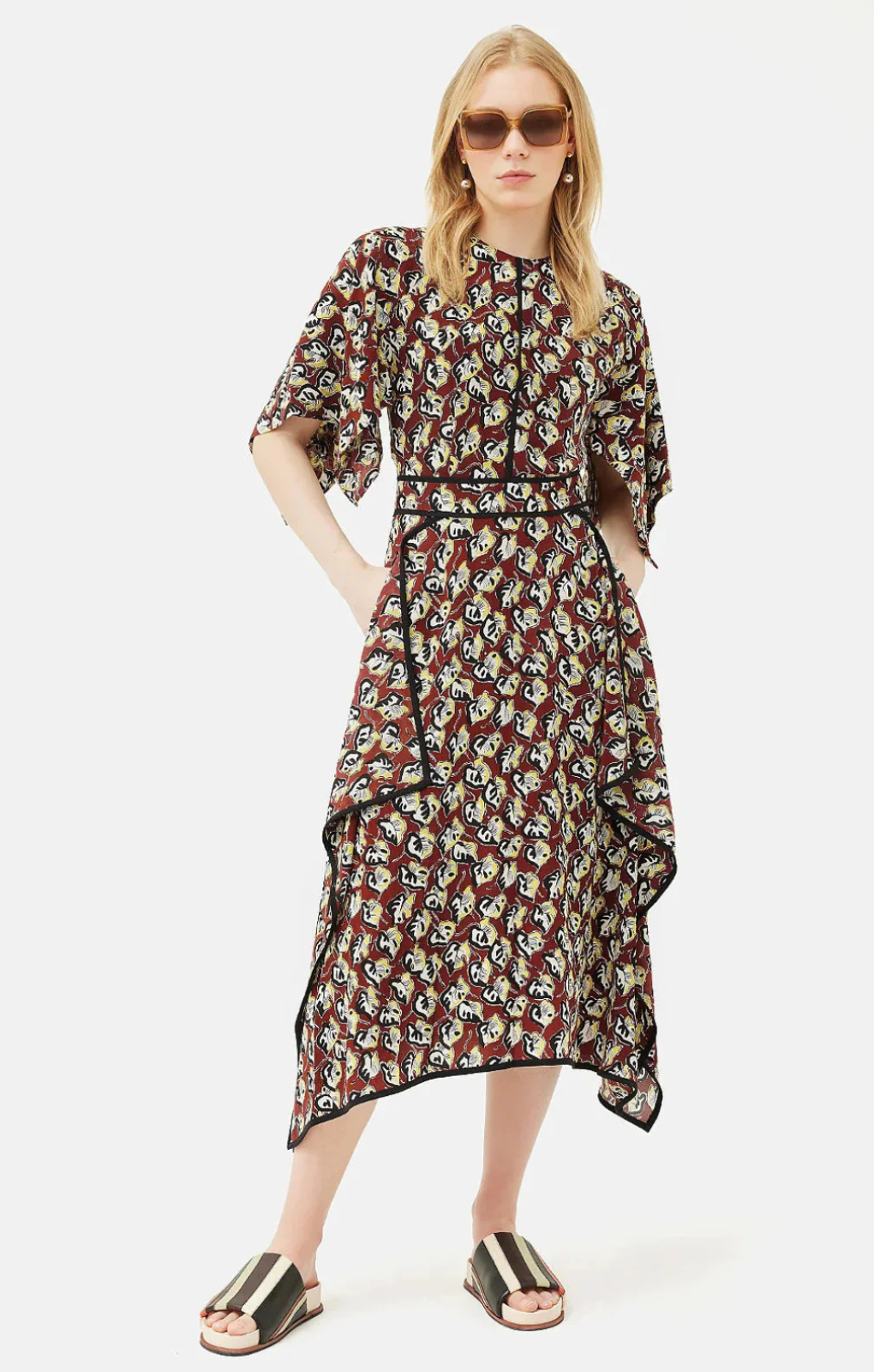 Jigsaw Collagerie Fig Leaf Dress – dresses by Jigsaw, available to rent from Hirestreet