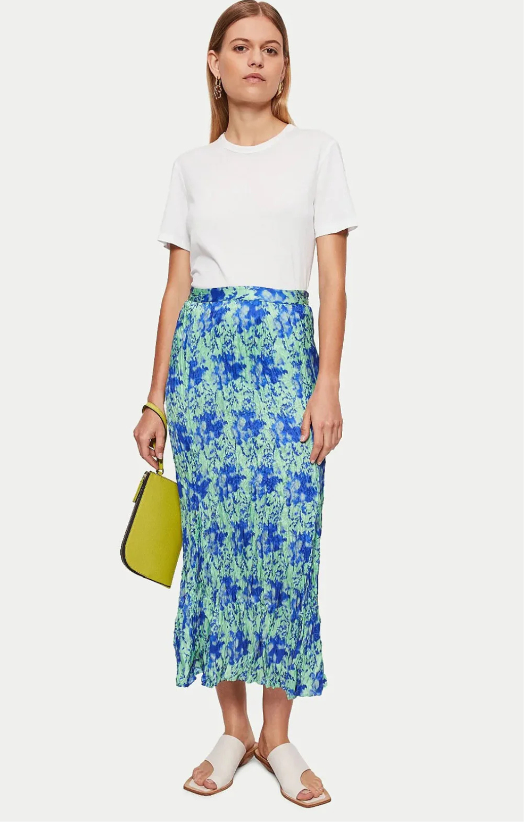 Jigsaw Tie Dye Crinkle Silk Mix Skirt – skirts by Jigsaw, available to rent from Hirestreet