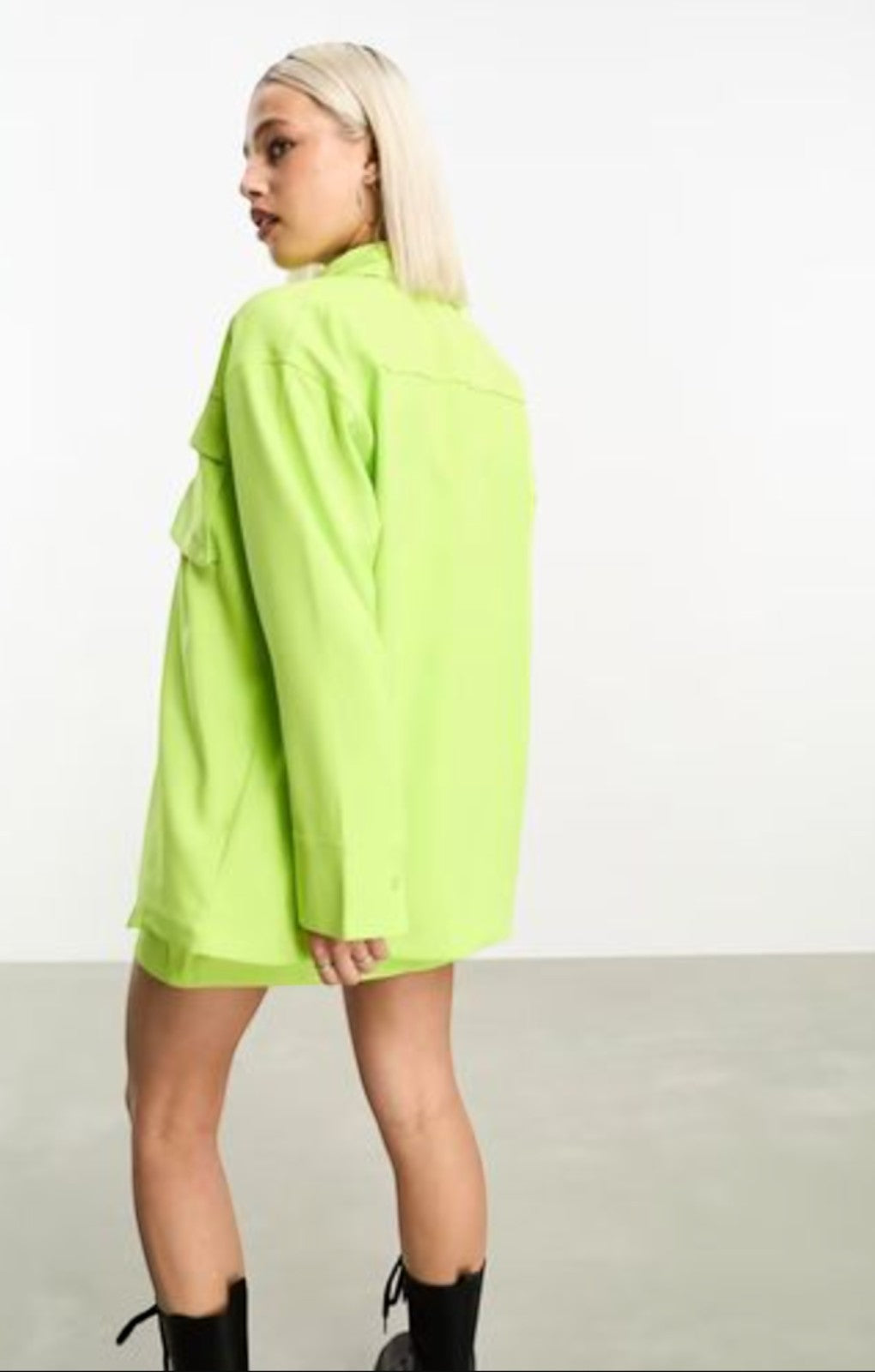 Jjxx Oversized Shirt  With Front Pockets In Lime – tops by JJXX, available to rent from Hirestreet