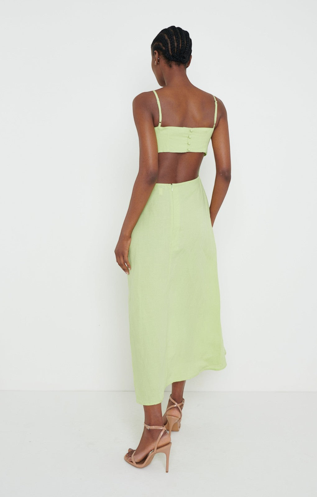 Pretty Lavish Julian Drape Green Midaxi Dress – dresses by Pretty Lavish, available to rent from Hirestreet