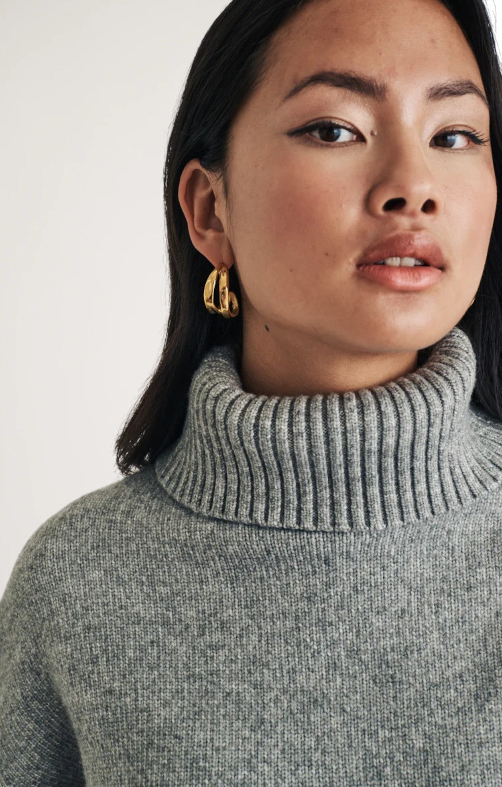 Nobody's Child Grey Knitted Roll Neck Jumper