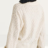 Nobody's Child Cream Collar Pointelle Wool Blend Knitted Cardigan