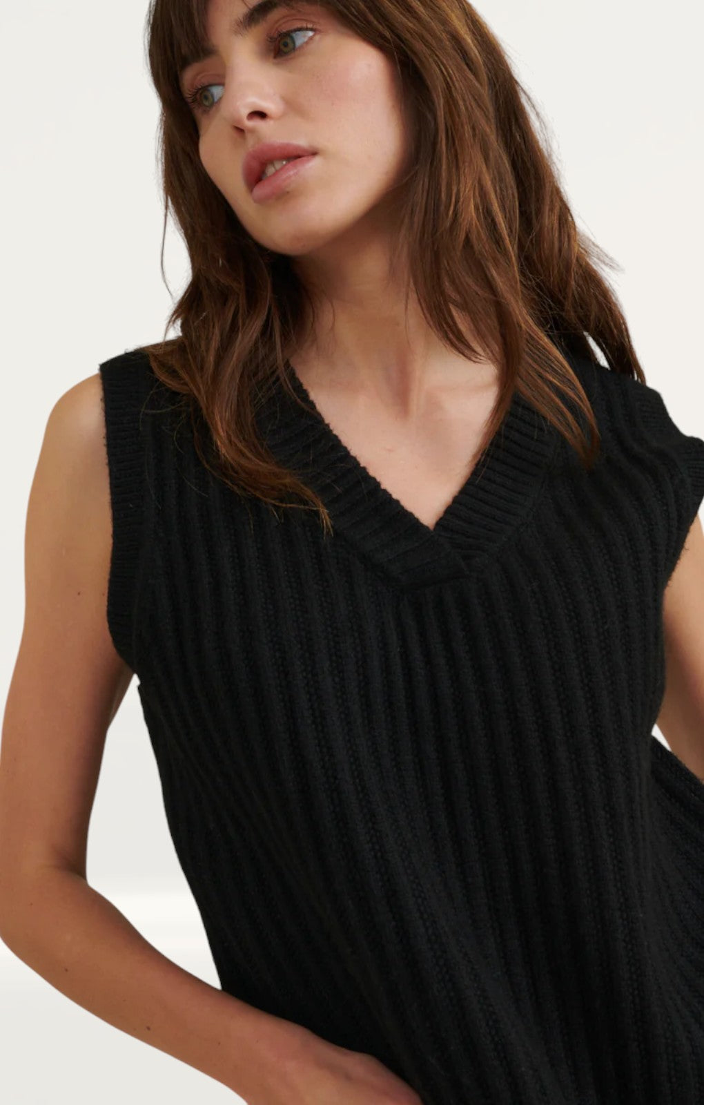 Nobody's Child Black V-neck Knitted Vest