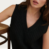 Nobody's Child Black V-neck Knitted Vest