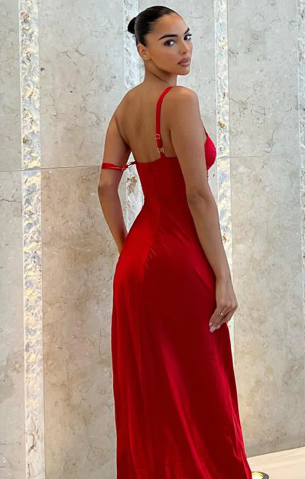 Runaway the Label Kelsi Pink & Red Cut Out Midi Dress
