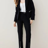 Karen Millen Compact Stretch Biker Detail Tailored Jacket