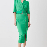 Karen Millen Compact Stretch Lace Up Forever Midi Dress – dresses by Karen Millen, available to rent from Hirestreet