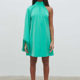 Pretty Lavish Keeley One Shoulder Jade Green Mini Dress