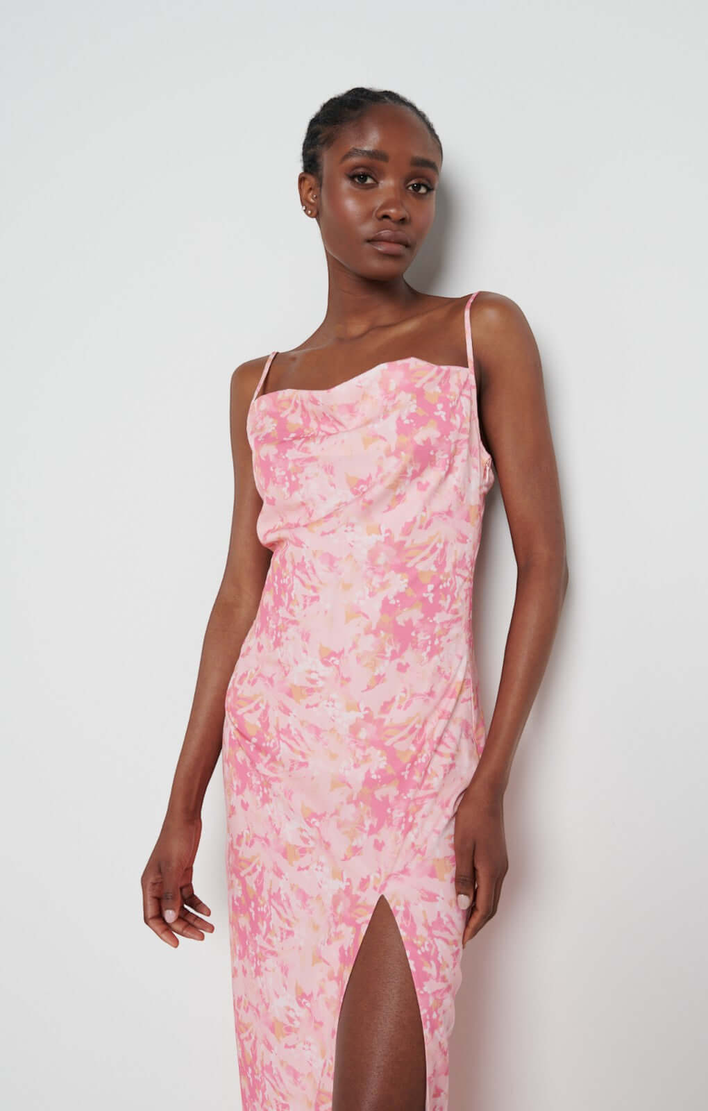Pretty Lavish Keisha Orange/Pink Floral Midaxi Dress