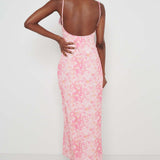 Pretty Lavish Keisha Orange/Pink Floral Midaxi Dress