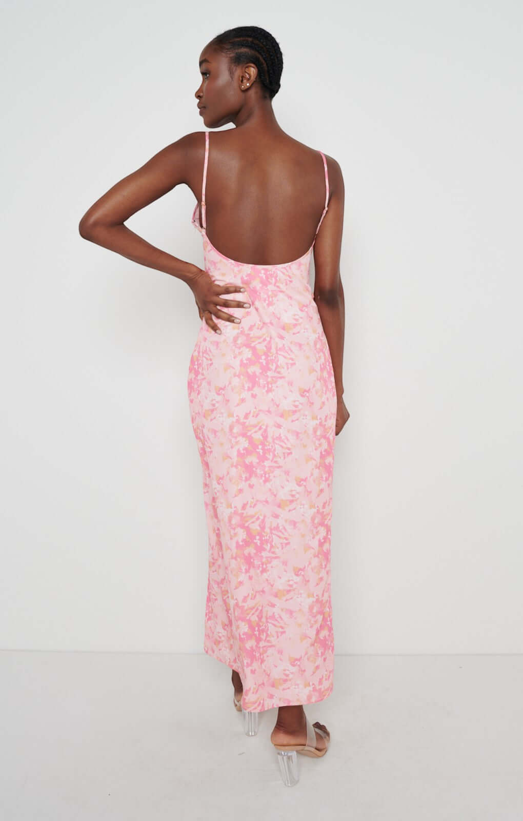 Pretty Lavish Keisha Orange/Pink Floral Midaxi Dress