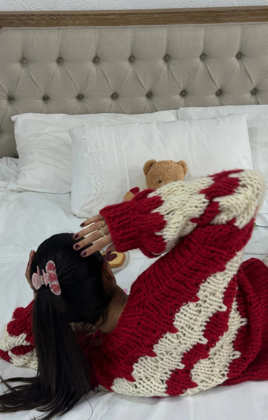 Kiwi & Co Candy Cane Kisses Cardigan – tops by Kiwi&Co, available to rent from Hirestreet
