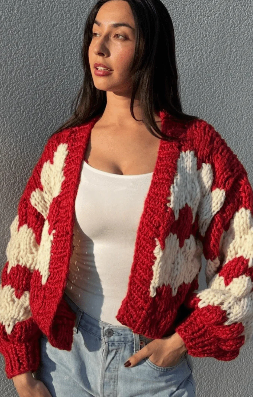 Kiwi & Co Candy Cane Kisses Cardigan – tops by Kiwi&Co, available to rent from Hirestreet