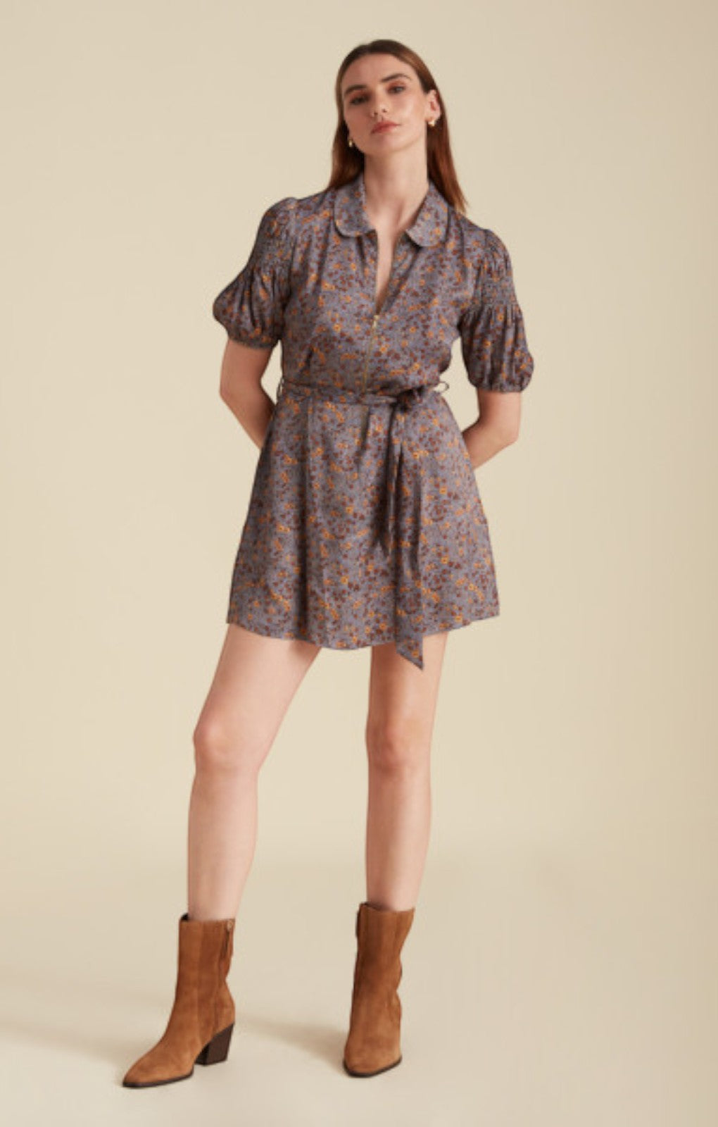 Lily and Lionel Amelia Dress Short Aster Floral – dresses by Lily and Lionel, available to rent from Hirestreet
