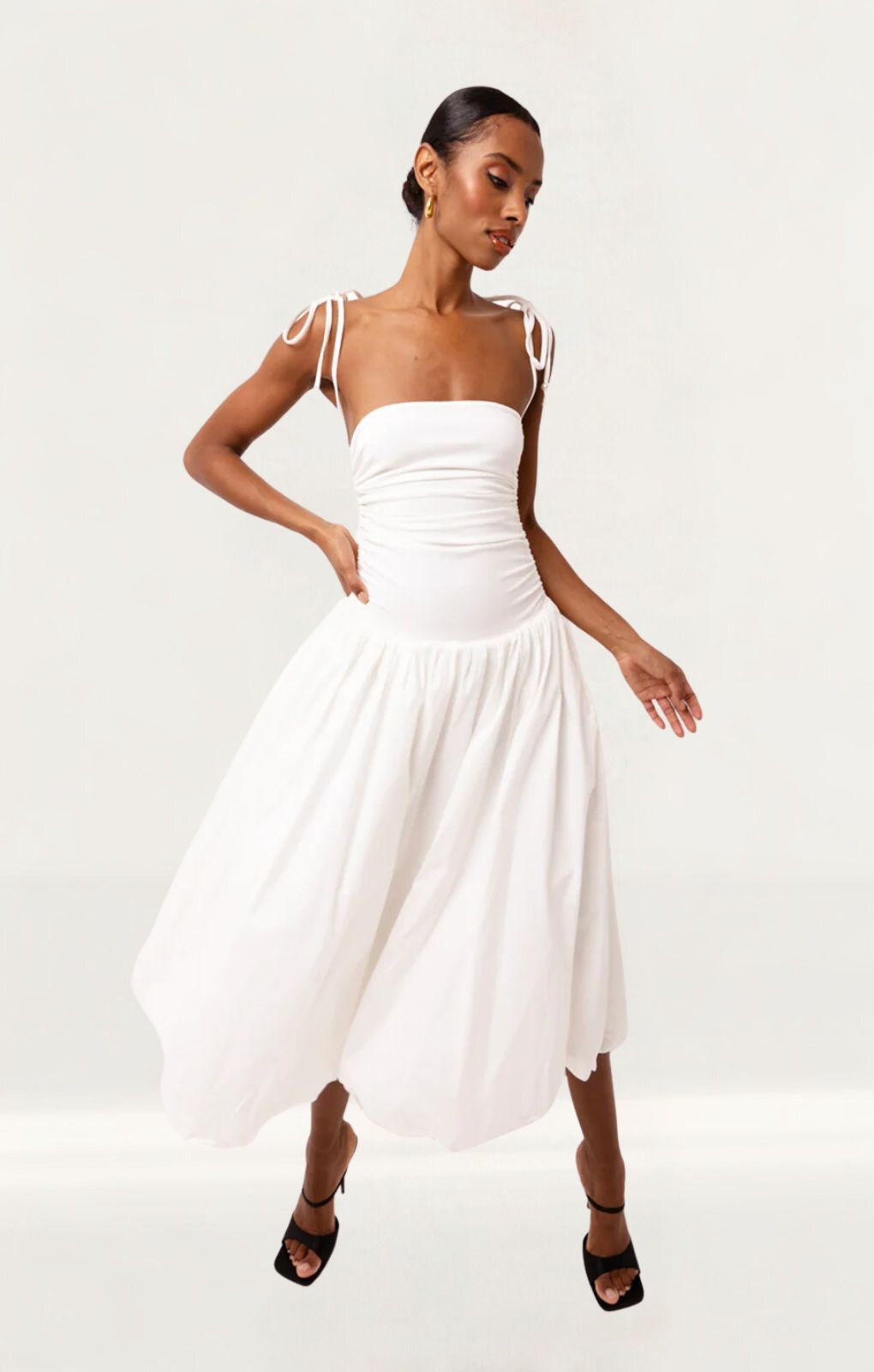 amy lynn puffball midi dress Rent Amy Lynn Alexa White Puffball Dress