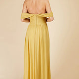 Little Mistress Draped Sleeve Maxi Dress