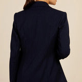 Little Mistress Navy Pinstripe Blazer Jacket
