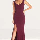 Dress The Population Monroe Maxi Dress in Burgundy