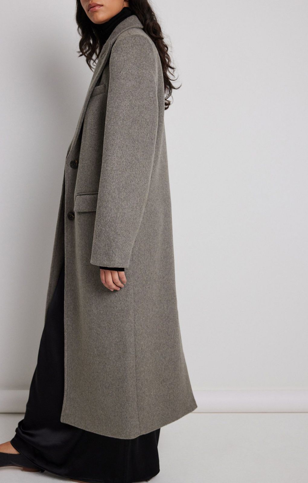 NA-KD Oversize Single Breasted Coat In Grey