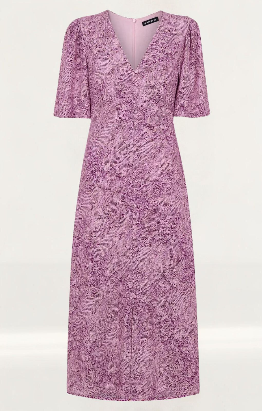 Whistles Diagonal Snake Maxi Dress In Pink