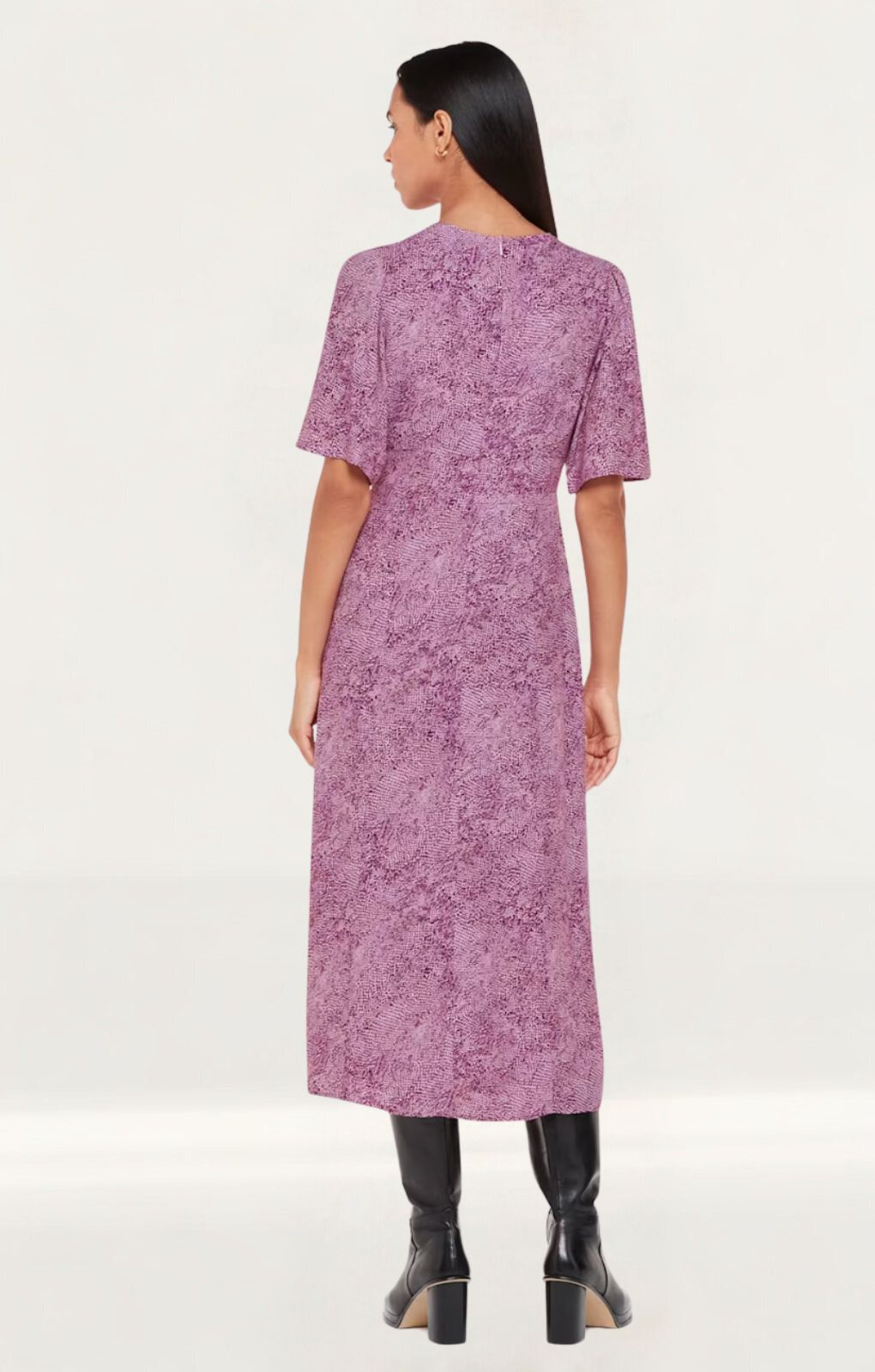 Whistles Diagonal Snake Maxi Dress In Pink