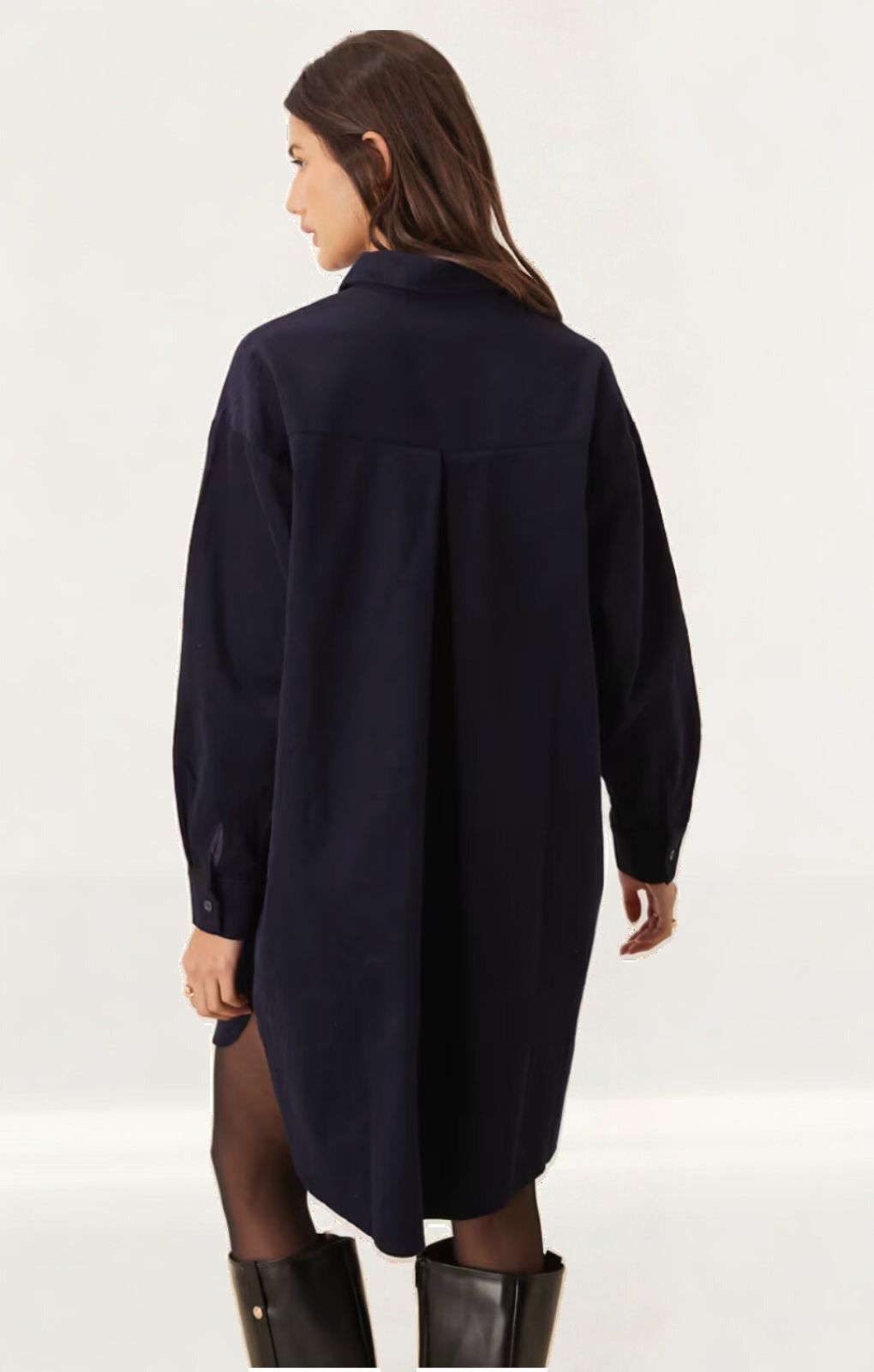 Glamorous Black Corduroy Hi-Lo Shirt Dress